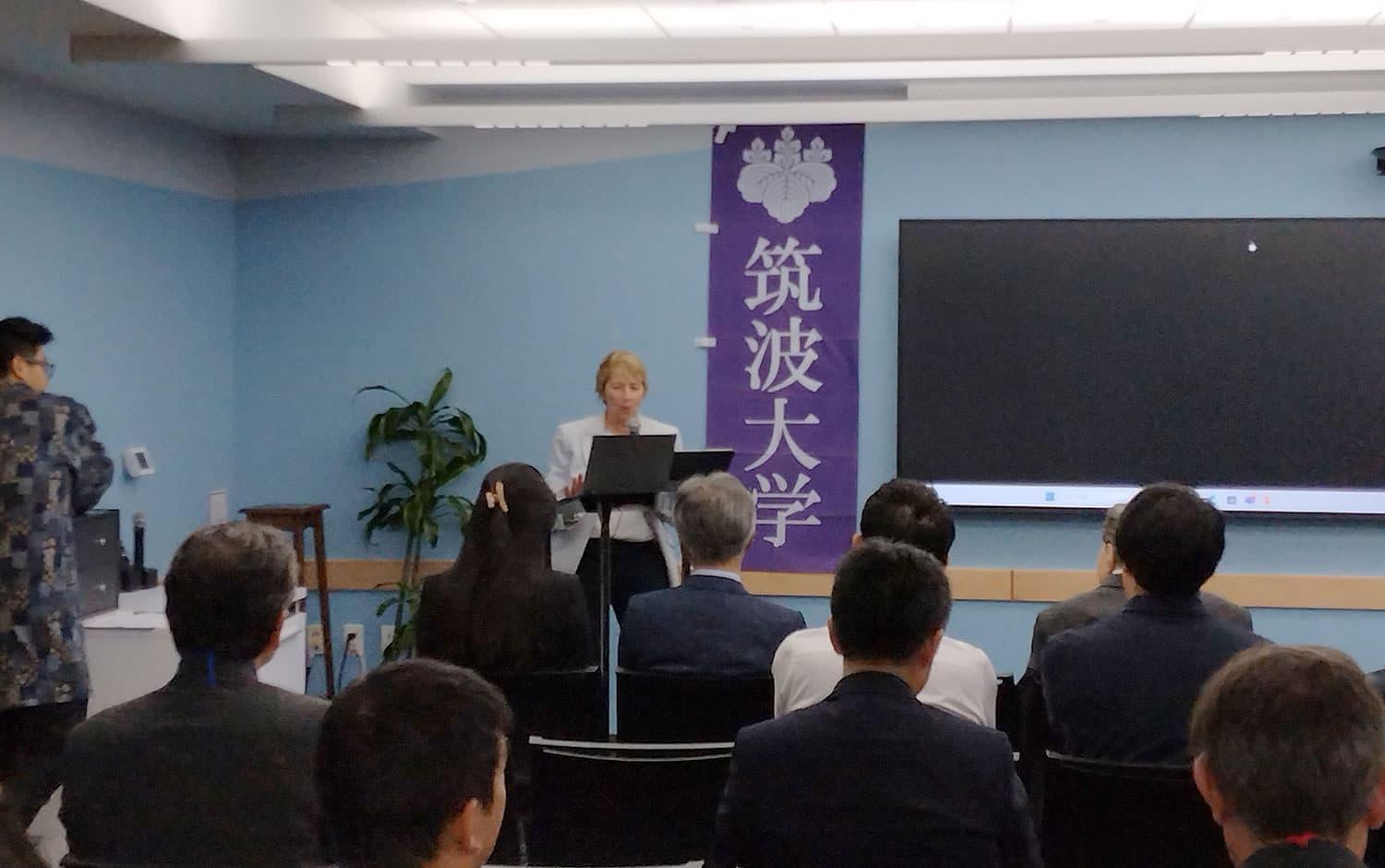 挨拶をするMaria. Zuber MIT大統領科学技術政策顧問